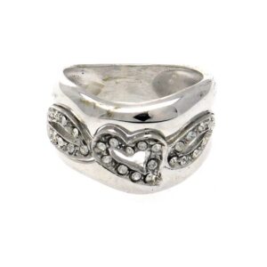 Anello argento fascia con zirconi