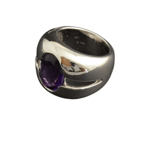 Anello argento con pietra singola ametista