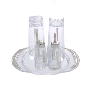 Oliera in cristallo e argento