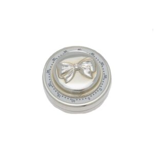 Timer in argento massiccio con fiocco