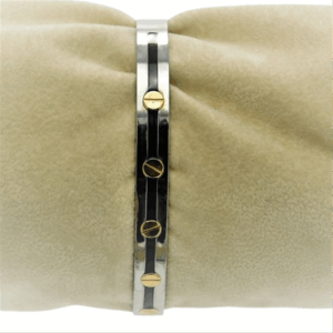 Bracciale rigido acciaio e oro - immagine 1