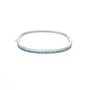 Bracciale argento rigido con pietrecelesti - immagine 1