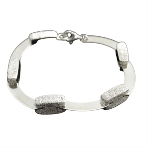 Bracciale argento lucido e satinato - immagine 1
