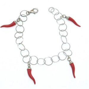 Bracciale argento con cornetti smaltati - immagine 1