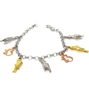 Bracciale argento con ciondoli portafortuna - immagine 1