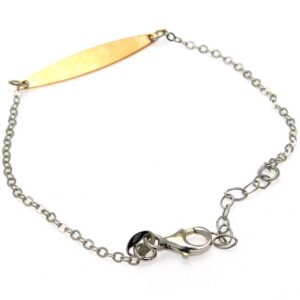 Bracciale argento piastrina rosata - immagine 1