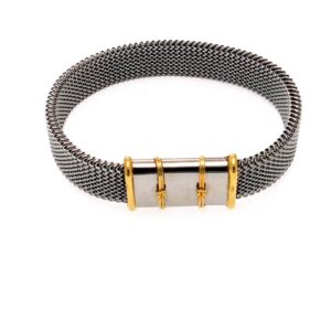 Bracciale acciaio e oro elasticizzato - immagine 1