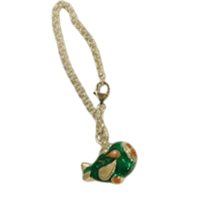 Portachiavi argento pesce smalto - immagine 1