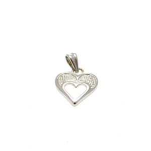 Ciondolo argento cuore piatto - immagine 1