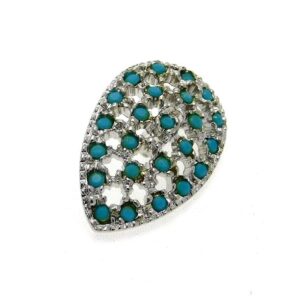 Ciondolo in argento a goccia con turchesi - immagine 1