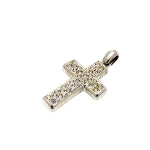 Ciondolo argento croce zirconi - immagine 1