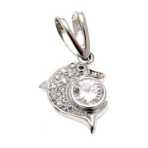 Ciondolo delfino con con zirconi - immagine 1