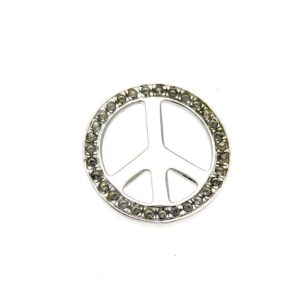 Ciondolo argento pace con zirconi - immagine 1