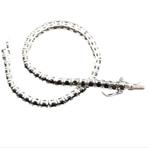 Bracciale tennis nero 20 cm - immagine 1