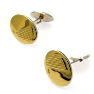 Gemelli argento ovali c/oro - immagine 1