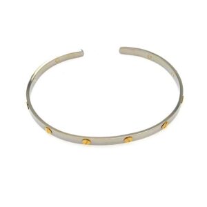 Bracciale rigido acciaio e oro - immagine 1