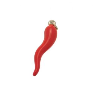 Ciondolo cornetto smaltato rosso - immagine 1