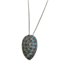 Ciondolo goccia argento + collana - immagine 1