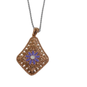 Ciondolo argento filigranato + collana - immagine 1