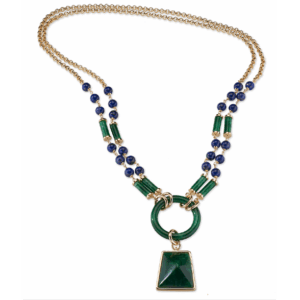 Collana con quarzo blu e agata verde - immagine 1