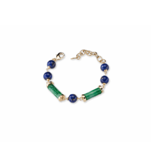 Bracciale con quarzo blu e agata verde - immagine 1