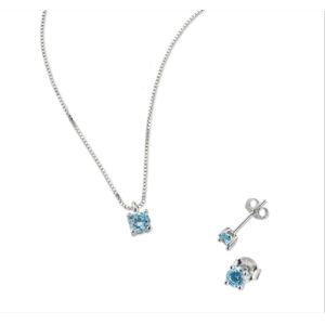 Set con zircone acquamarina - immagine 1
