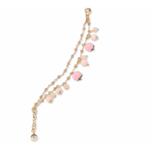 Bracciale con campanelle giada rosa - immagine 1