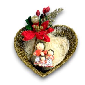 Cesto cuore con angioletti - immagine 1