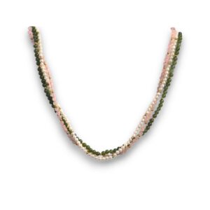 Collana a 3 fili (kobe e pietre) con chiusura oro - immagine 1
