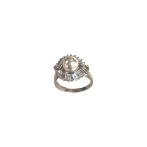 Anello argento con zirconi e perla - immagine 1