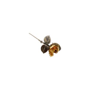 Rosa in argento con petali lucidi - immagine 1