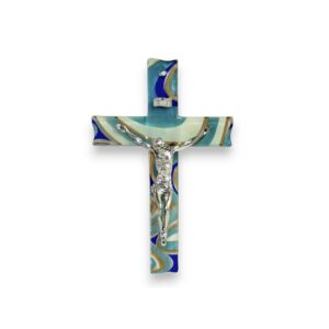 Croce vetro Murano con Cristo - immagine 1