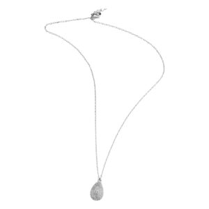 Collana ottone goccia rodio zirconi - immagine 1