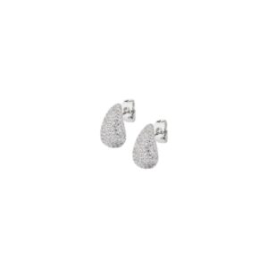 Orecchini ottone goccia zirconi - immagine 1