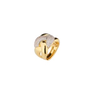 Anello aperto ottone zirconi - immagine 1