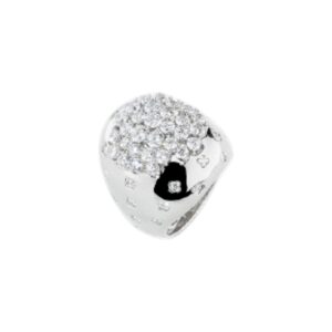 Anello in ottone rodio e zirconi - immagine 1
