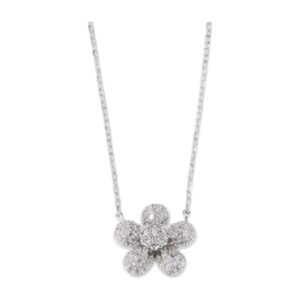 Collana argento fiore zirconi - immagine 1