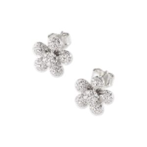Orecchini argento fiore zirconi - immagine 1