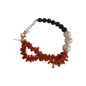 Bracciale argento perle corallo - immagine 1