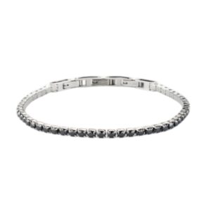 Bracciale tennis uomo zirconi neri - immagine 1