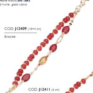 Bracciale perla fiume giada rubino - immagine 1