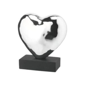 Cuore resina argento base nera - immagine 1