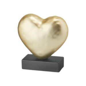 Cuore resina oro base nera - immagine 1