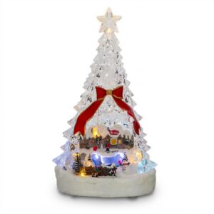 Albero acrilico villaggio e led - immagine 1